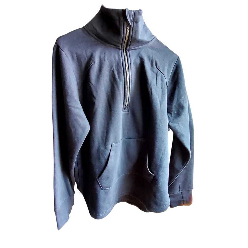 All In Motion Kangaroo pocket Size S Half-Zip closure Navy Pullover Sweatshirt